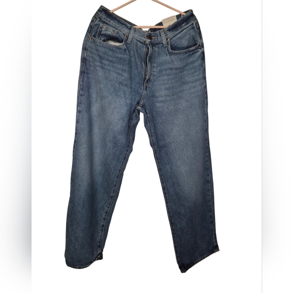 Womens Blue Baggy Denim Jeans